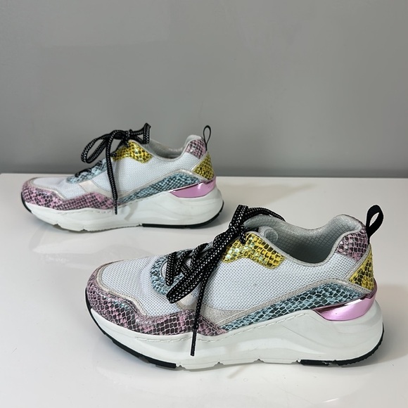 Skechers Rovina Jungle Vibes White Faux Leather Chunky Dad Sneakers Size 7 - Picture 3 of 15